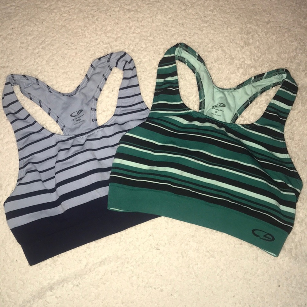 Two striped Champion sport bras (CANBUYONEORBOTH)